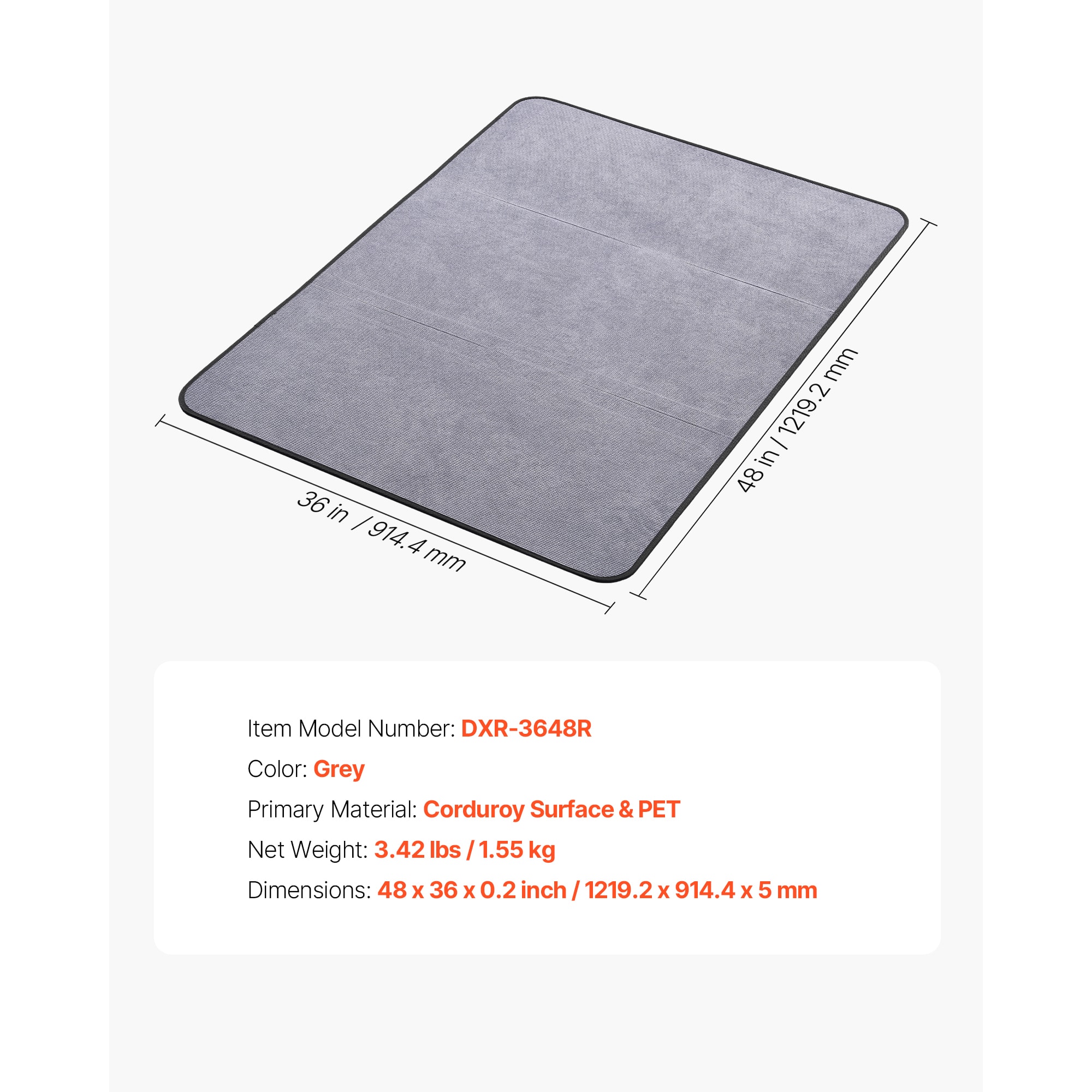 Office Chair Mat For Hard Floors With Corduroy Surface_voghion.com
